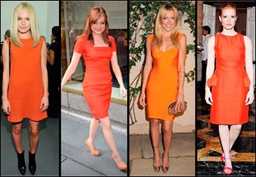 Оранжевые платья и соответствующий макияж