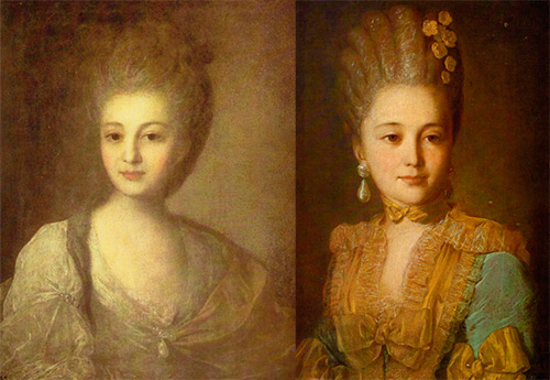 Портреты женщин XVIII века художника Рокотова