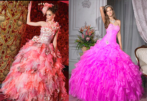 Розовое свадебное платье – лучшие модели