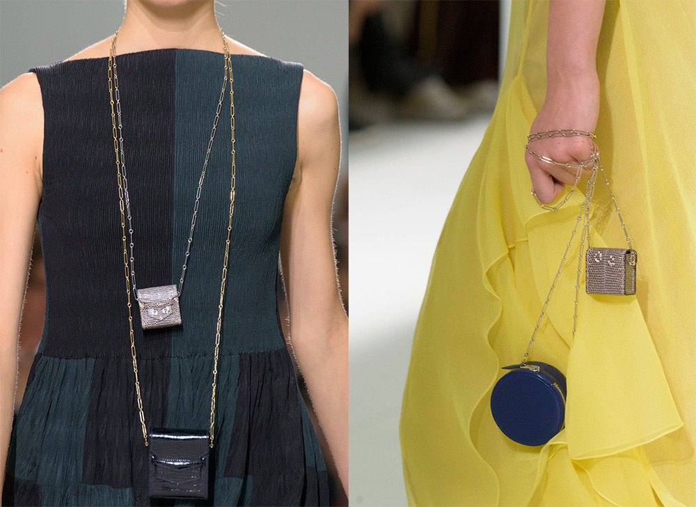 Small bags on a chain around neck Spring-Summer 2017
