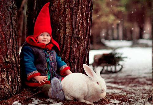 Детская фотосессия с домашними животными волшебная сказка