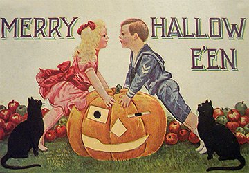 Антикварные открытки по теме Хеллоуин