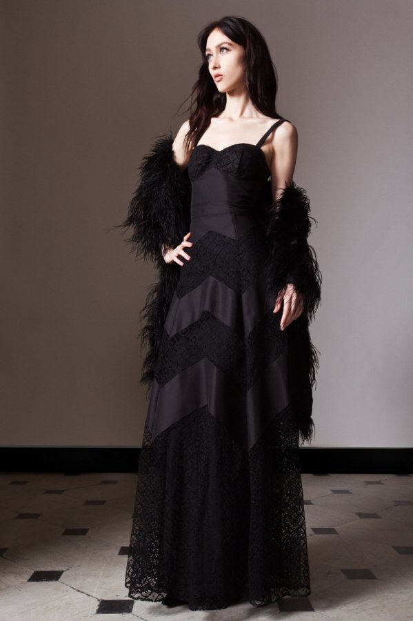 Черное платье осень-зима 2014-2015, фото