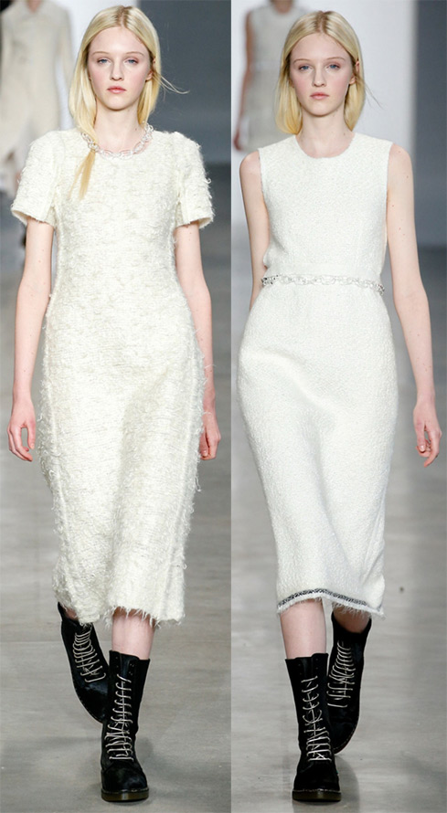 Модные белые платья осень-зима 2014-2015