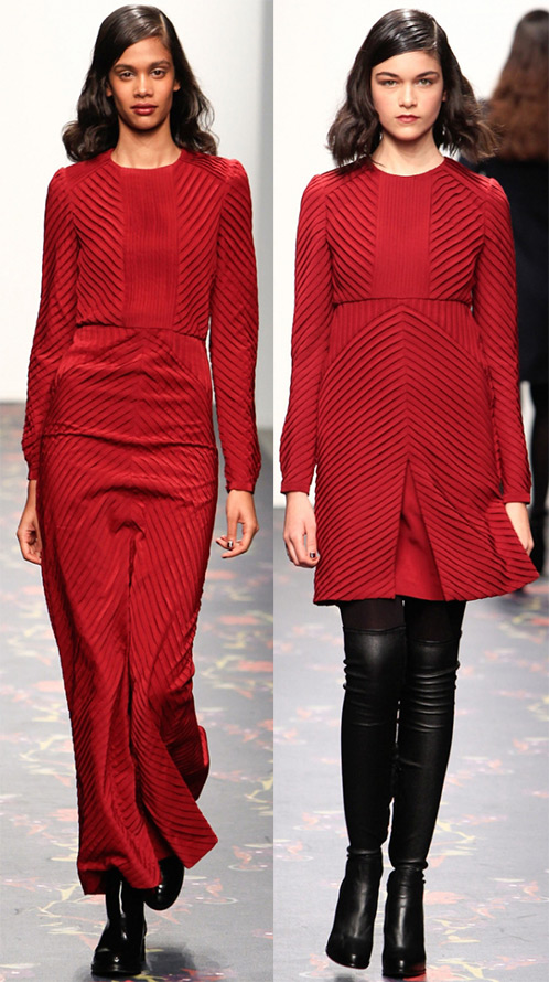 Красные платья осень-зима 2014-2015