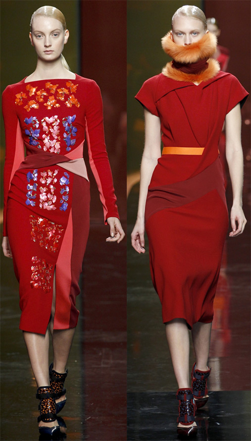 Красные платья осень-зима 2014-2015