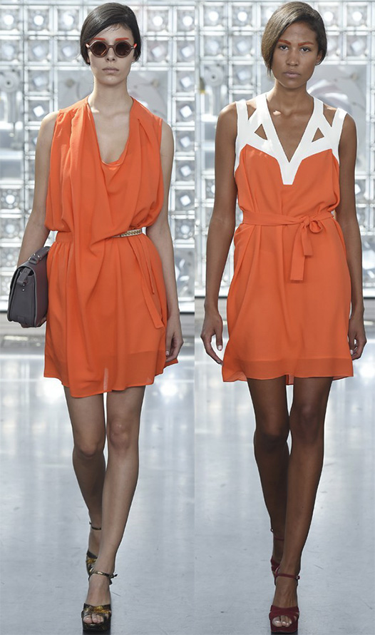 Оранжевые платья весна-лето 2015