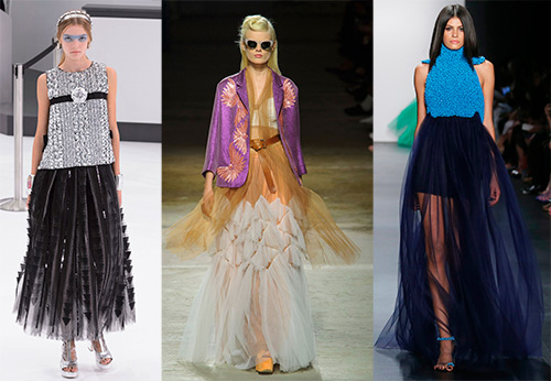 Модные многослойные и прозрачные юбки 2016