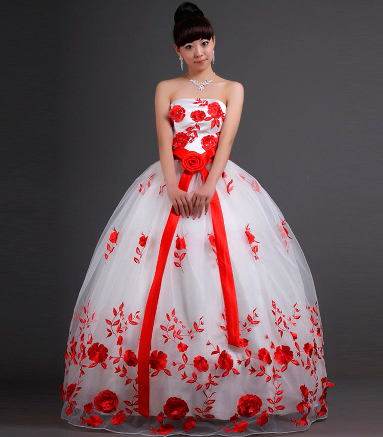 Свадебные платья с красным