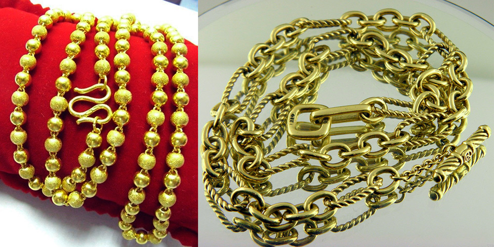 ожерелья из желтого золота