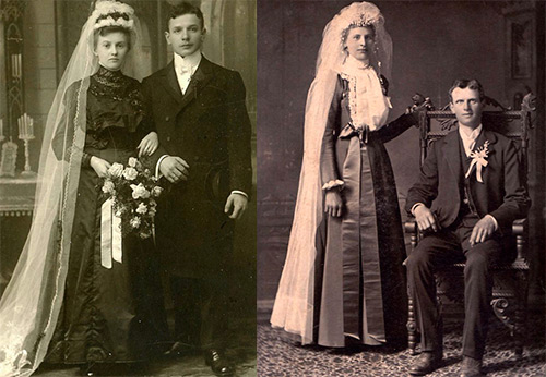 Невесты на свадебных фото XIX века