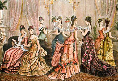 Платья 1870 годов - турнюрная мода