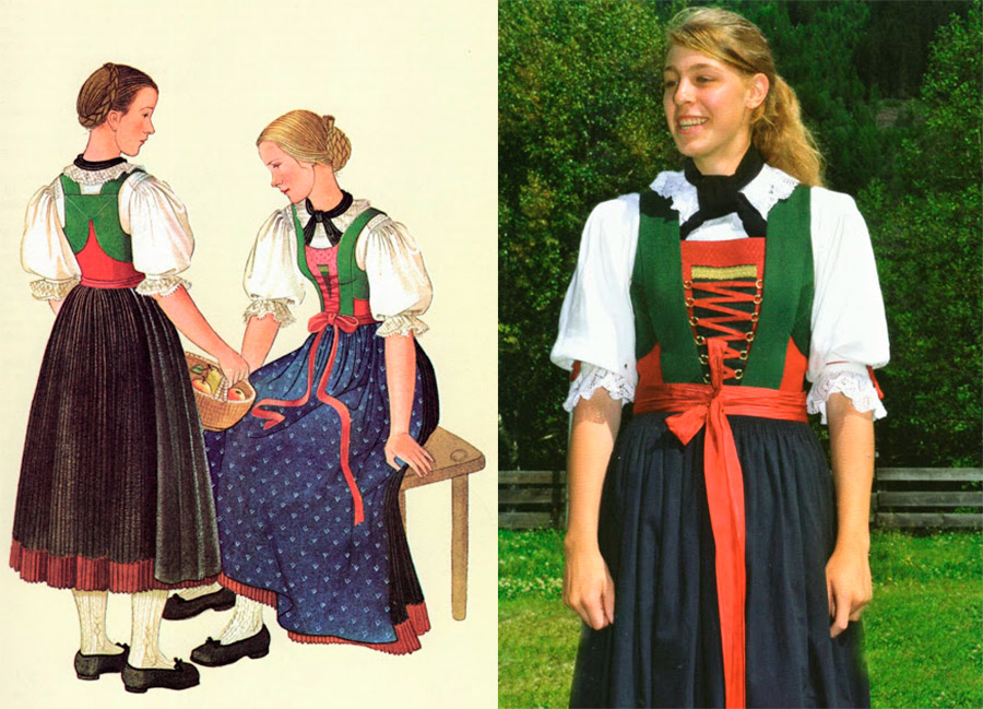 Национальный немецкий костюм женский и мужской