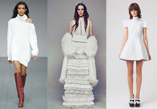 Зимние белые платья – модные образы