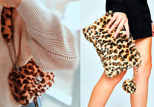 Леопардовая сумка из искусственного меха – модная тенденция