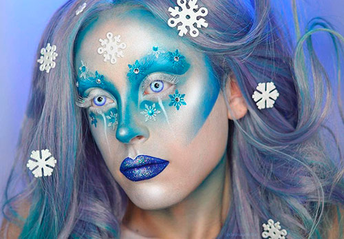 Фантазийный Новогодний макияж в стиле Ледяная королева