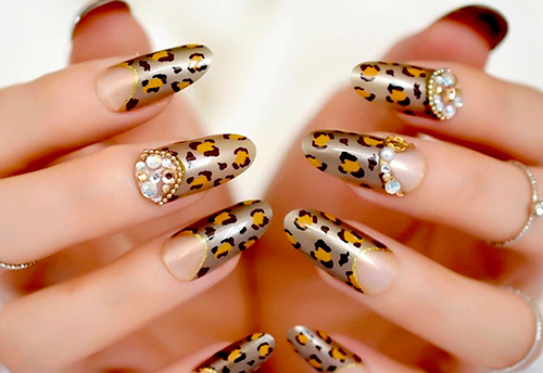 Леопардовый маникюр на короткие и длинные ногти