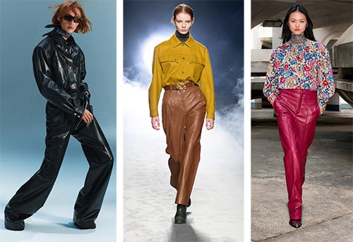 Модные кожаные брюки 2021-2022: новинки и тенденции