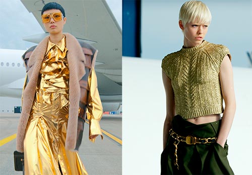 Модная золотая одежда и аксессуары с блеском 2021-2022