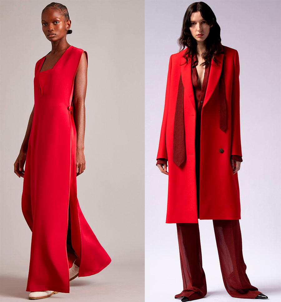 Красное платье и пальто