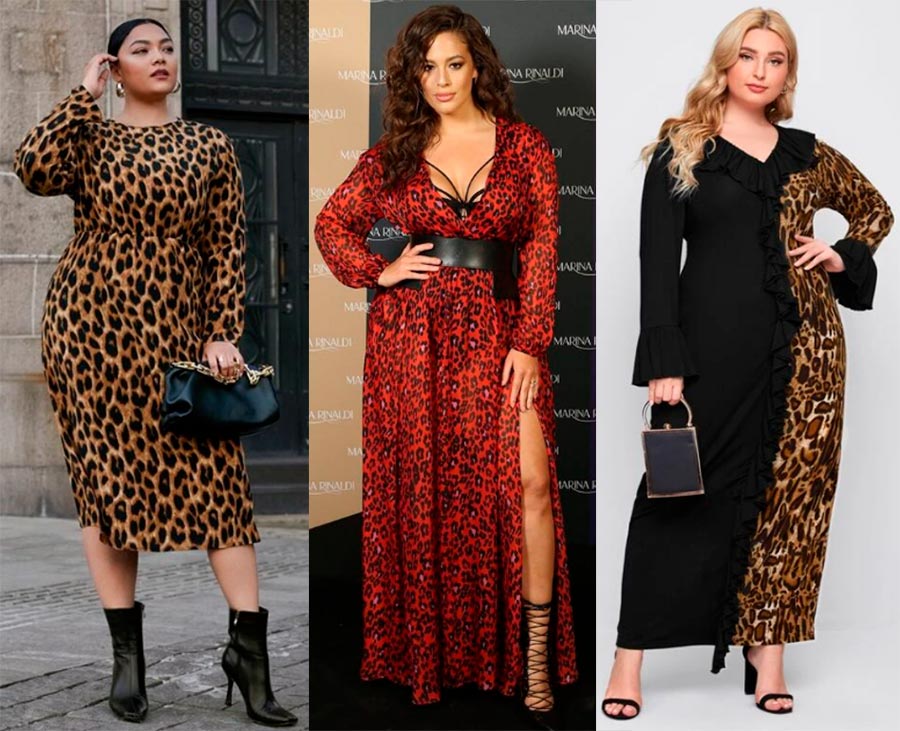 Леопардовые платья для полных