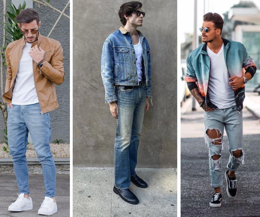 Мужские джинсы с курткой