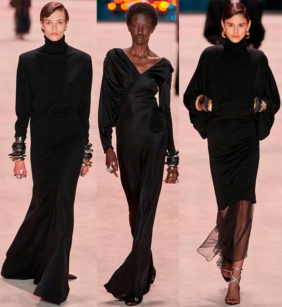 Черные платья Saint Laurent