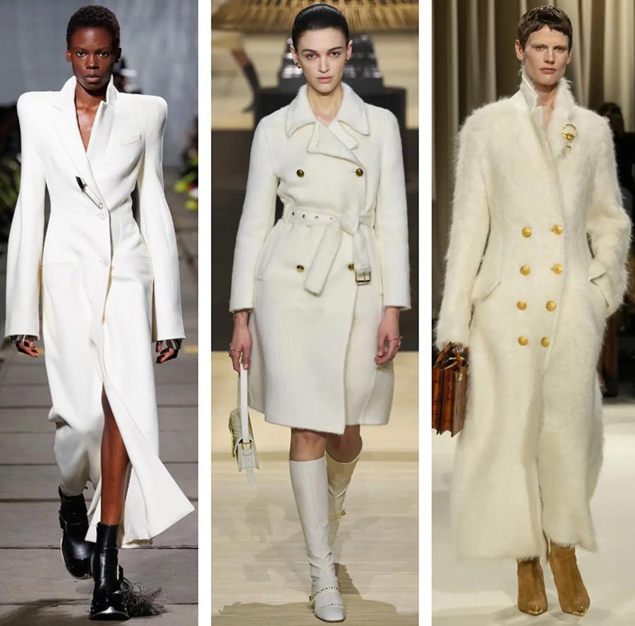 Белое пальто 2024-2025