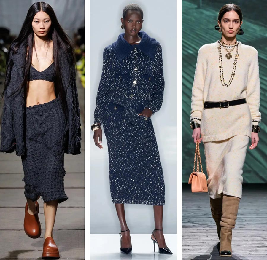 Вязаный трикотажный костюм